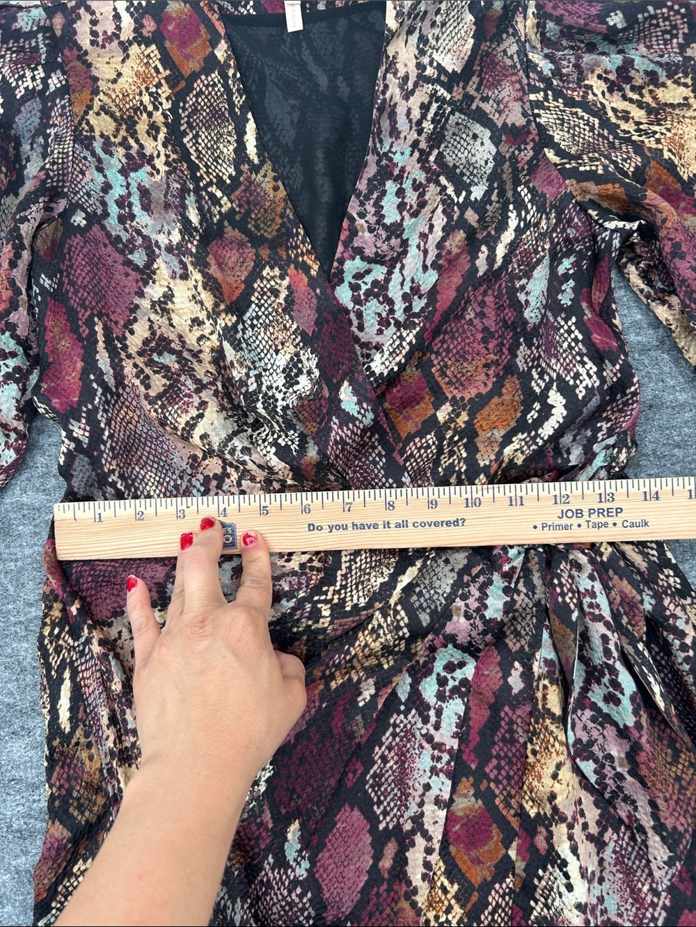 Rebecca Taylor Burgundy Rust Snake-Print Wrap Midi Dress Size 2 - Picture 9 of 15